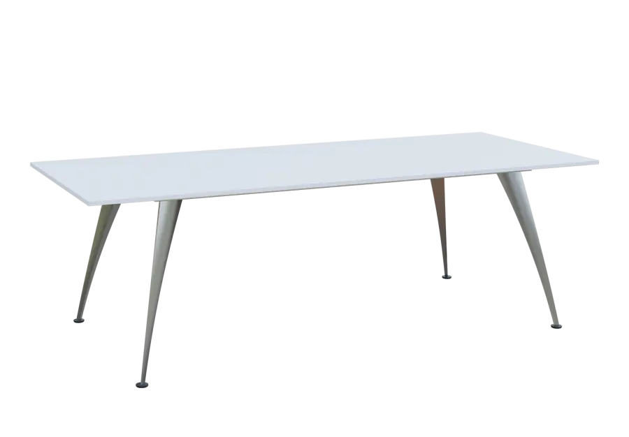 KUJ 10-24 stůl jednací, chromová podnož, bílá sněžná