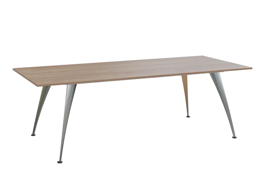 KUJ 10-24 stůl jednací, chromová podnož, dub bardolino