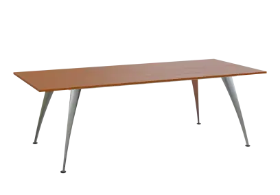 KUJ 10-24 stůl jednací, chromová podnož, třešeň šumavská