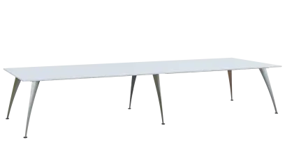 KUJ 14-40 stůl jednací, chromová podnož, bílá sněžná