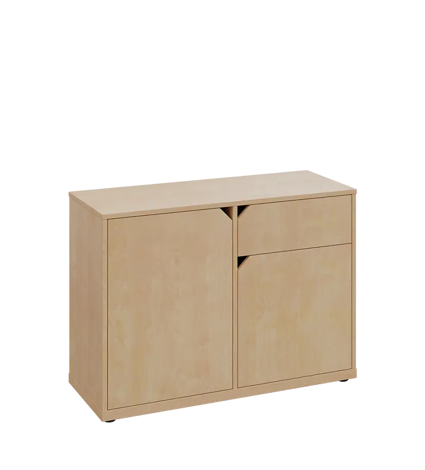 KU2-10DZ P skříňka nízká 2-dvéřová, zásuvka, 740x1022x400 mm, provedení pravé, bříza irská