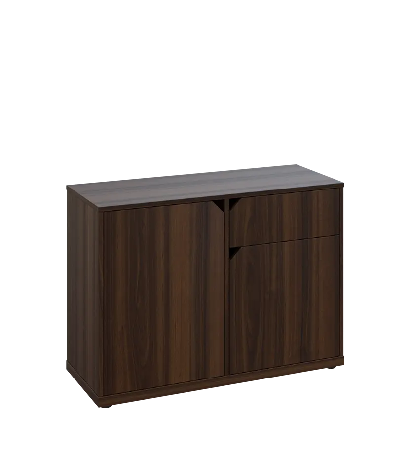 KU2-10DZ P skříňka nízká 2-dvéřová, zásuvka, 740x1022x400 mm, provedení pravé, ořech královský