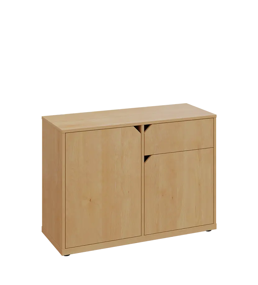 KU2-10DZ P skříňka nízká 2-dvéřová, zásuvka, 740x1022x400 mm, provedení pravé, javor horský