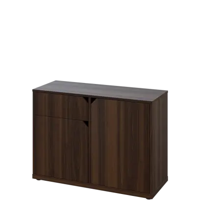 KU2-10DZ L skříňka nízká 2-dvéřová, zásuvka, 740x1022x400 mm, provedení levé, ořech královský