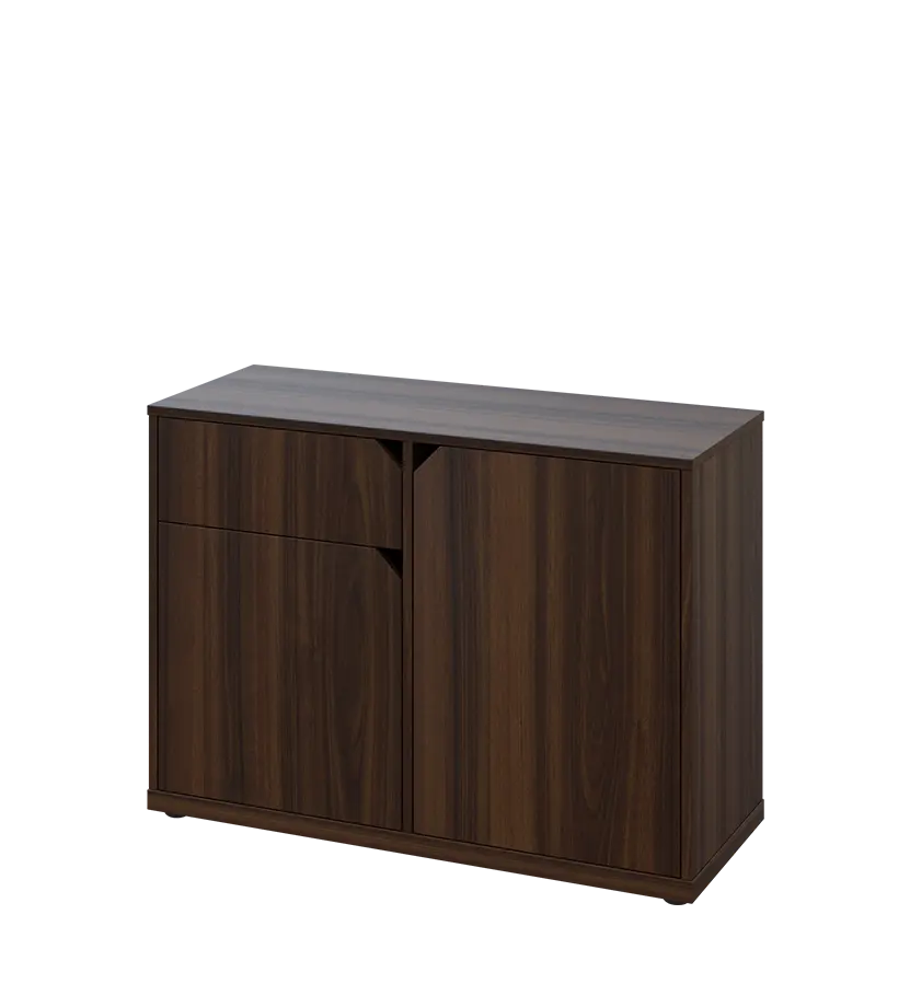 KU2-10DZ L skříňka nízká 2-dvéřová, zásuvka, 740x1022x400 mm, provedení levé, ořech královský