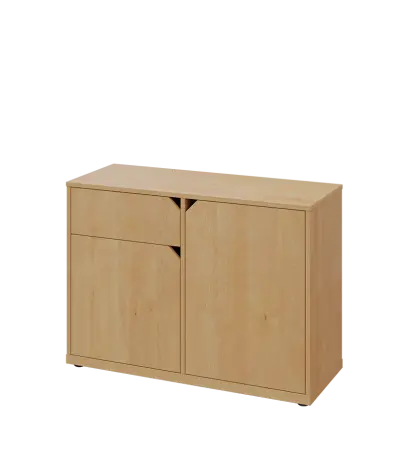 KU2-10DZ L skříňka nízká 2-dvéřová, zásuvka, 740x1022x400 mm, provedení levé, javor horský