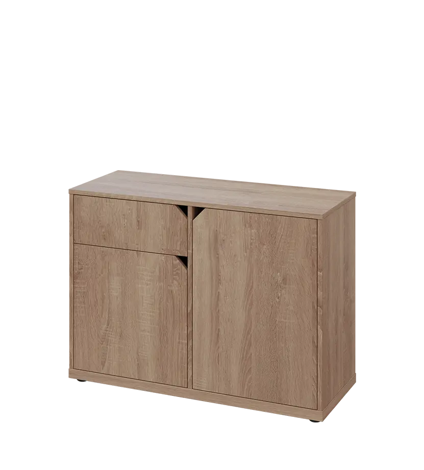 KU2-10DZ L skříňka nízká 2-dvéřová, zásuvka, 740x1022x400 mm, provedení levé, dub bardolino