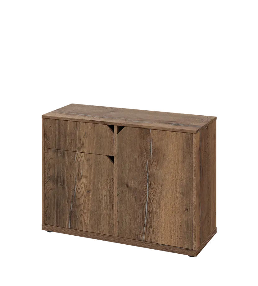 KU2-10DZ L skříňka nízká 2-dvéřová, zásuvka, 740x1022x400 mm, provedení levé, dub halifax cínový