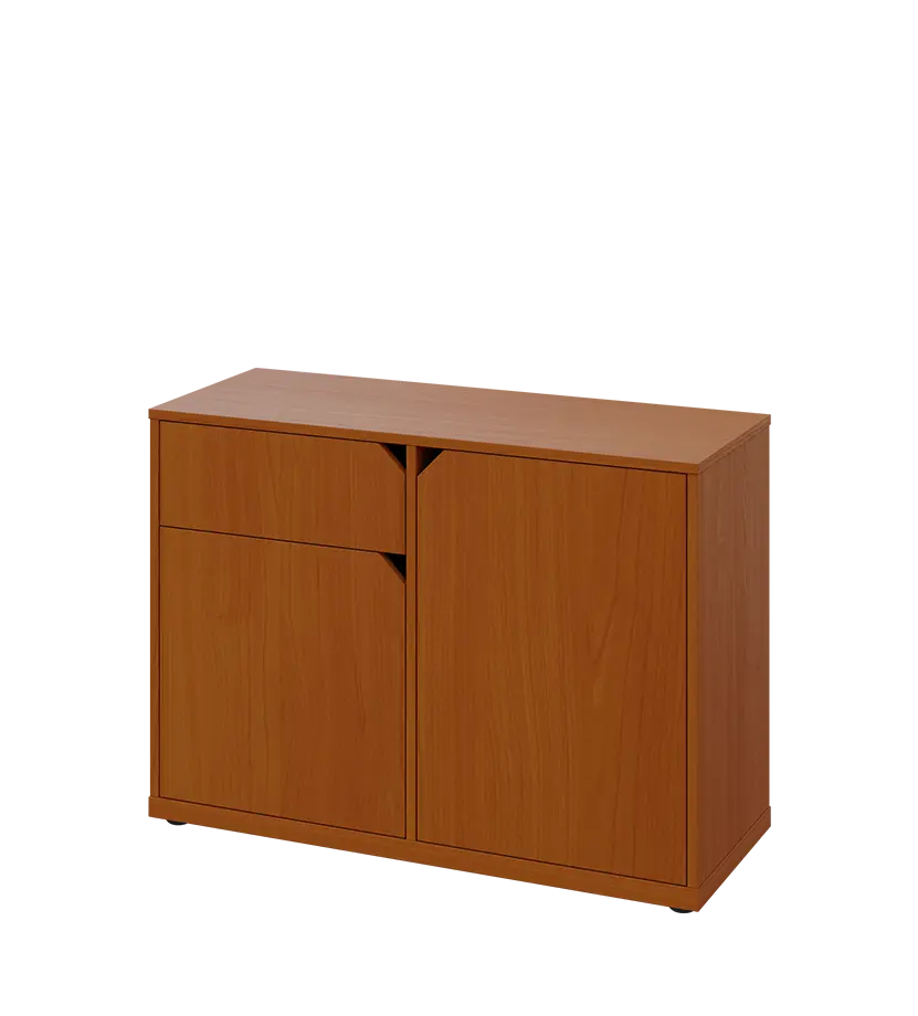 KU2-10DZ L skříňka nízká 2-dvéřová, zásuvka, 740x1022x400 mm, provedení levé, třešeň šumavská