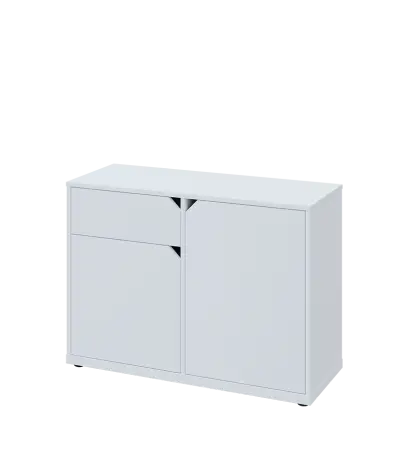 KU2-10DZ L skříňka nízká 2-dvéřová, zásuvka, 740x1022x400 mm, provedení levé, bílá