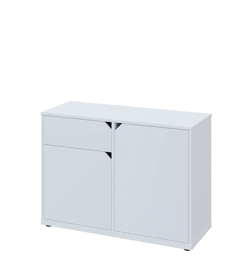 KU2-10DZ L skříňka nízká 2-dvéřová, zásuvka, 740x1022x400 mm, provedení levé, bílá