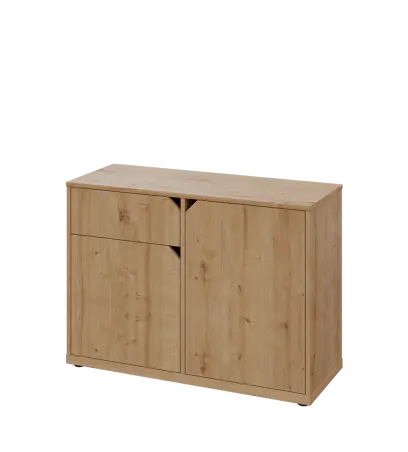 KU2-10DZ L skříňka nízká 2-dvéřová, zásuvka, 740x1022x400 mm, provedení levé, dub lite