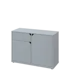 KU2-10DZ L skříňka nízká 2-dvéřová, zásuvka, 740x1022x400 mm, provedení levé, šedá