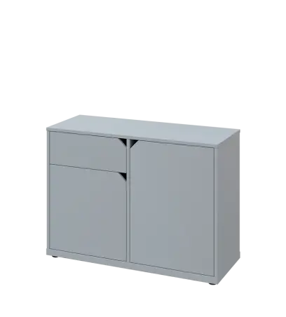 KU2-10DZ L skříňka nízká 2-dvéřová, zásuvka, 740x1022x400 mm, provedení levé, šedá