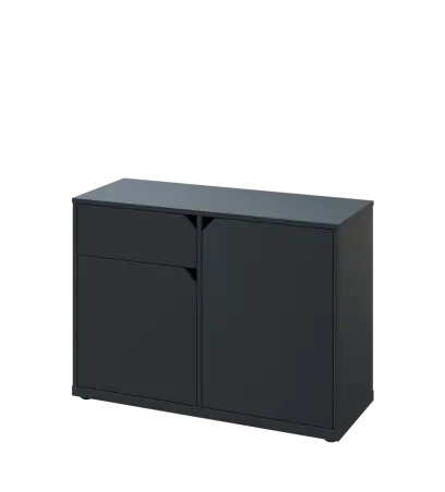 KU2-10DZ L skříňka nízká 2-dvéřová, zásuvka, 740x1022x400 mm, provedení levé, antracit