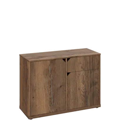 KU2-10DZ P skříňka nízká 2-dvéřová, zásuvka, 740x1022x400 mm, provedení pravé, dub halifax cínový