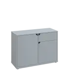 KU2-10DZ P skříňka nízká 2-dvéřová, zásuvka, 740x1022x400 mm, provedení pravé, šedá