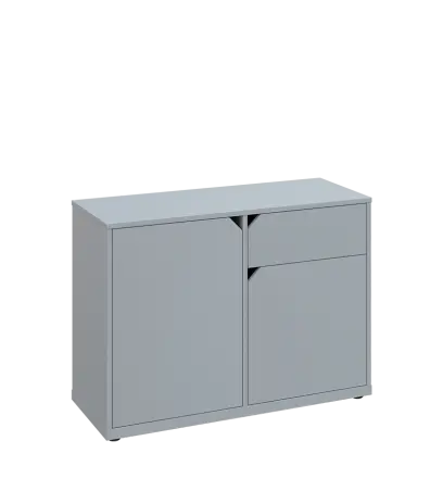 KU2-10DZ P skříňka nízká 2-dvéřová, zásuvka, 740x1022x400 mm, provedení pravé, šedá