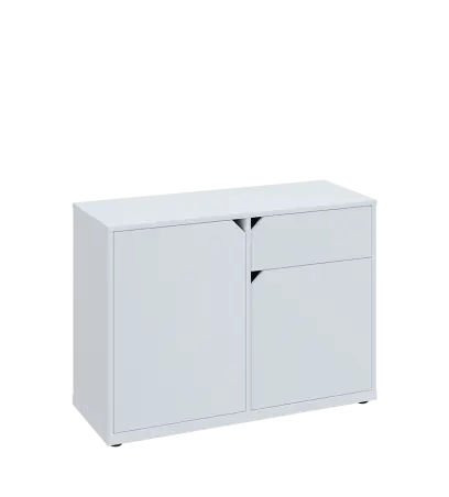 KU2-10DZ P skříňka nízká 2-dvéřová, zásuvka, 740x1022x400 mm, provedení pravé, bílá