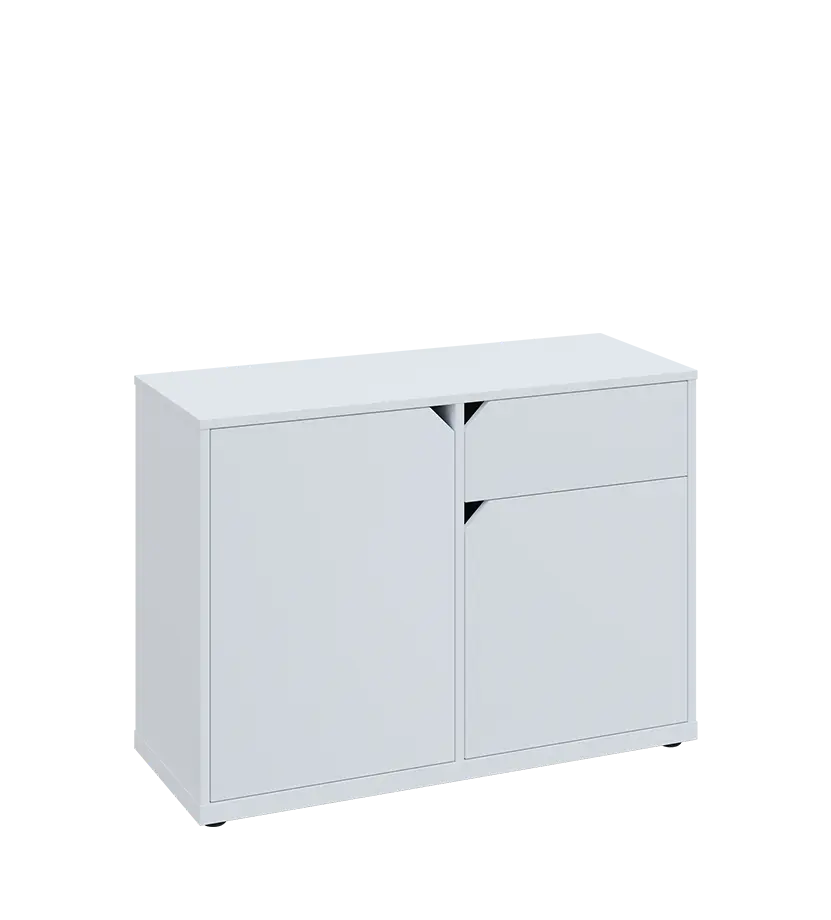 KU2-10DZ P skříňka nízká 2-dvéřová, zásuvka, 740x1022x400 mm, provedení pravé, bílá