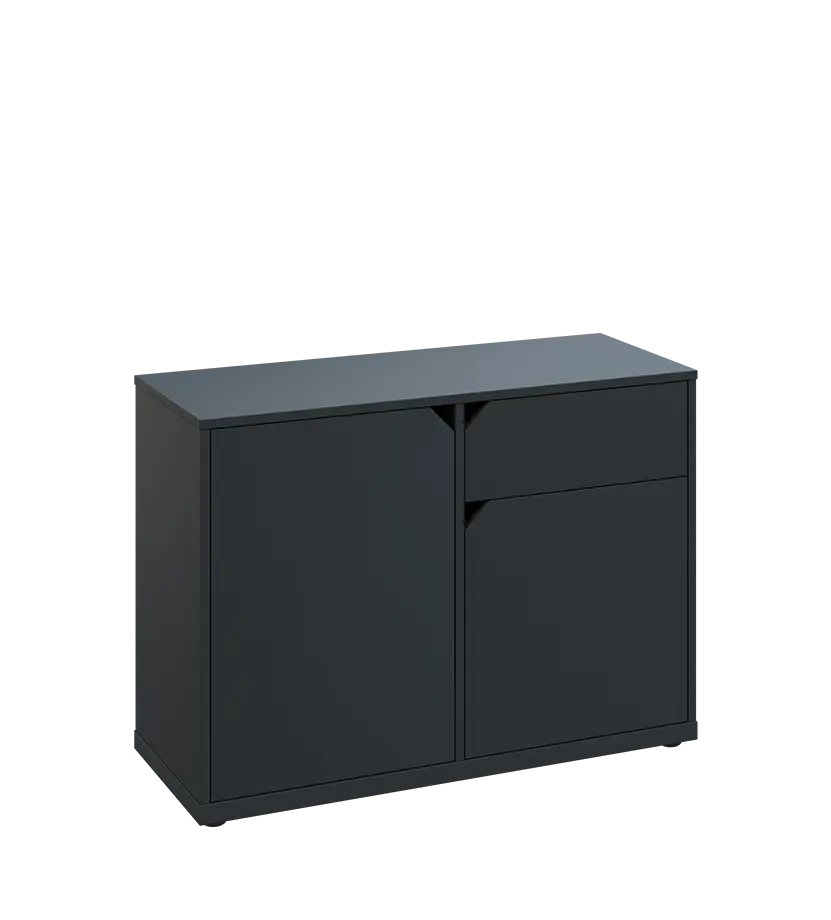 KU2-10DZ P skříňka nízká 2-dvéřová, zásuvka, 740x1022x400 mm, provedení pravé, antracit