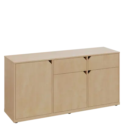 KU2-15DZ P skříňka nízká 2-dvéřová, zásuvky, 740x1522x400 mm, provedení pravé, bříza irská