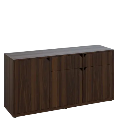 KU2-15DZ P skříňka nízká 2-dvéřová, zásuvky, 740x1522x400 mm, provedení pravé, ořech královský