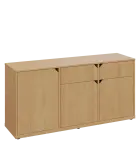 KU2-15DZ P skříňka nízká 2-dvéřová, zásuvky, 740x1522x400 mm, provedení pravé, javor horský