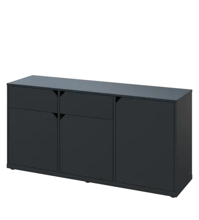 KU2-15DZ L skříňka nízká 2-dvéřová, zásuvky, 740x1522x400 mm, provedení levé, antracit