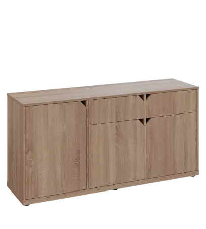 KU2-15DZ P skříňka nízká 2-dvéřová, zásuvky, 740x1522x400 mm, provedení pravé, dub bardolino