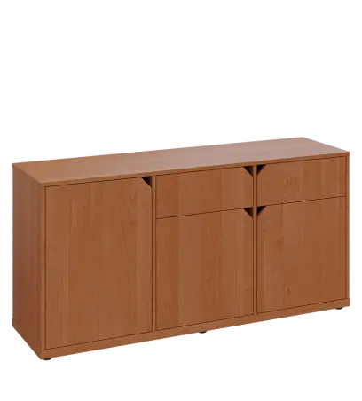 KU2-15DZ P skříňka nízká 2-dvéřová, zásuvky, 740x1522x400 mm, provedení pravé, olše jantar