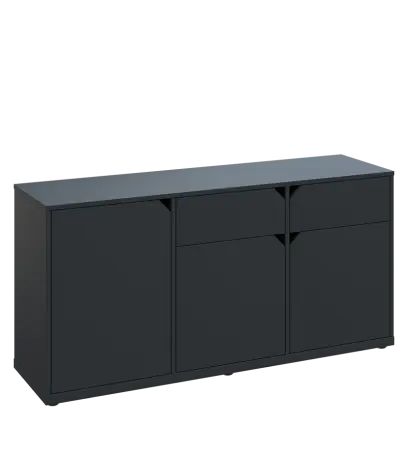 KU2-15DZ P skříňka nízká 2-dvéřová, zásuvky, 740x1522x400 mm, provedení pravé, antracit