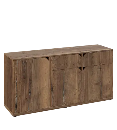 KU2-15DZ P skříňka nízká 2-dvéřová, zásuvky, 740x1522x400 mm, provedení pravé, dub halifax cínový