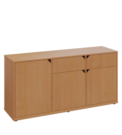 KU2-15DZ P skříňka nízká 2-dvéřová, zásuvky, 740x1522x400 mm, provedení pravé, buk Royal