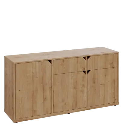 KU2-15DZ P skříňka nízká 2-dvéřová, zásuvky, 740x1522x400 mm, provedení pravé, dub lite