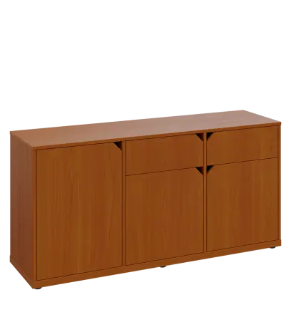 KU2-15DZ P skříňka nízká 2-dvéřová, zásuvky, 740x1522x400 mm, provedení pravé, třešeň šumavská