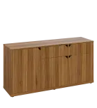 KU2-15DZ P skříňka nízká 2-dvéřová, zásuvky, 740x1522x400 mm, provedení pravé, ořech světlý