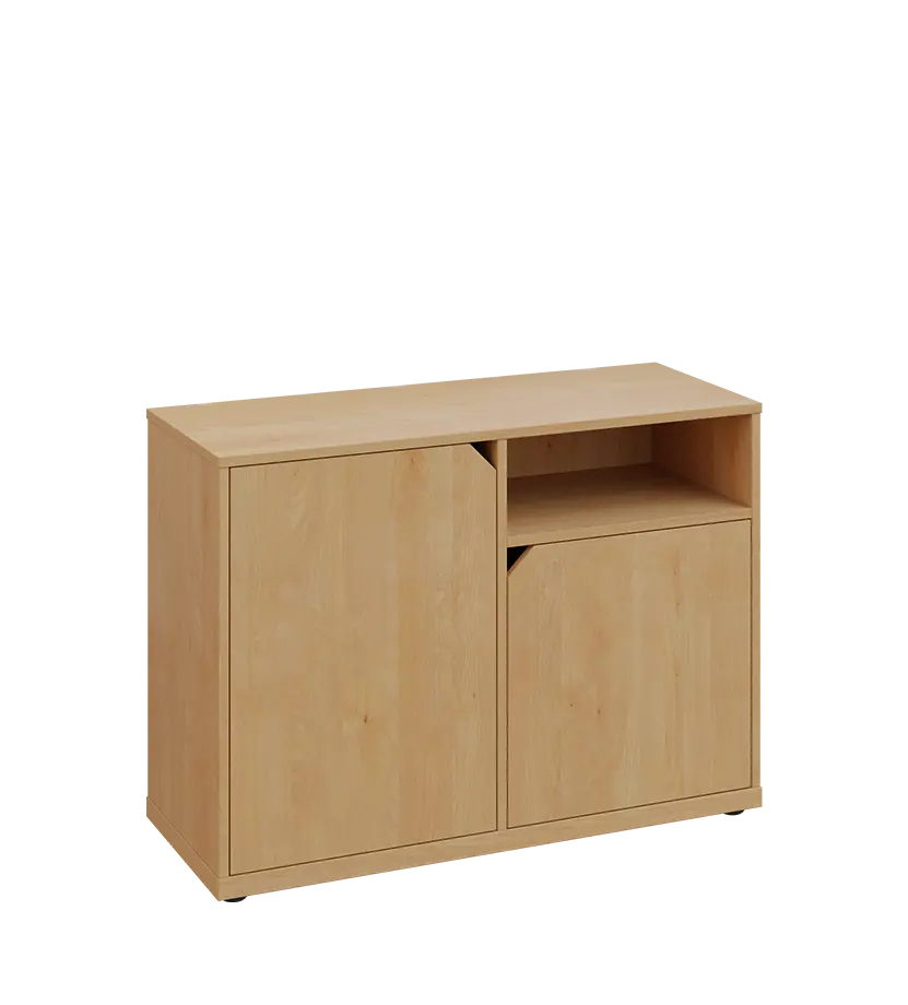 KU2-10DN P skříňka nízká 2-dvéřová, nika, 740x1022x400 mm, provedení pravé, javor horský