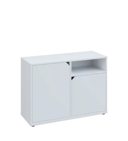 KU2-10DN P skříňka nízká 2-dvéřová, nika, 740x1022x400 mm, provedení pravé, bílá