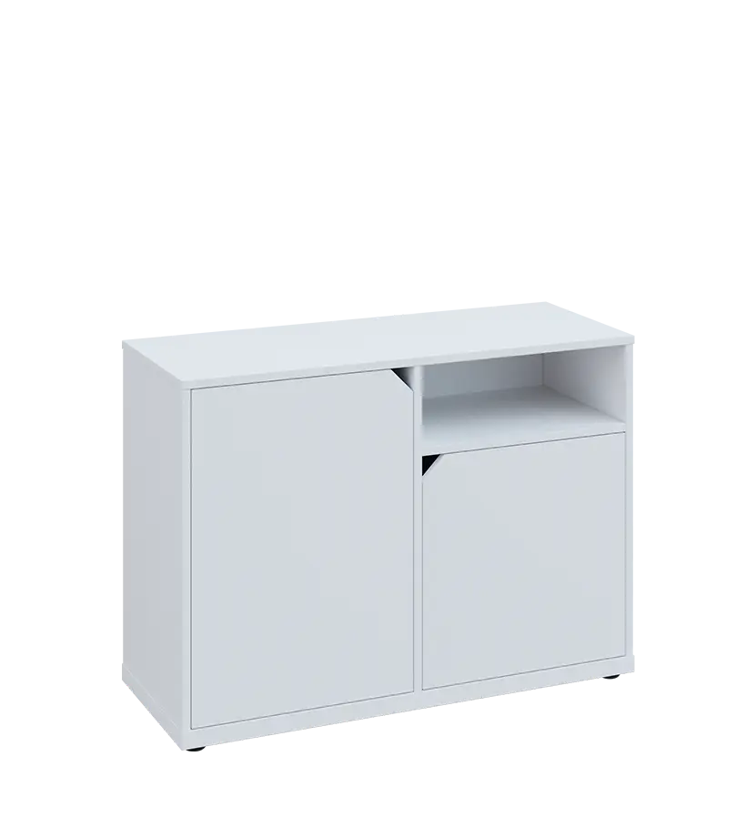 KU2-10DN P skříňka nízká 2-dvéřová, nika, 740x1022x400 mm, provedení pravé, bílá