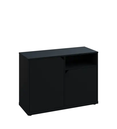 KU2-10DN P skříňka nízká 2-dvéřová, nika, 740x1022x400 mm, provedení pravé, černá