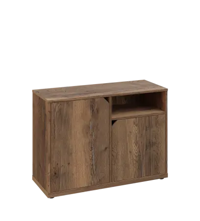 KU2-10DN P skříňka nízká 2-dvéřová, nika, 740x1022x400 mm, provedení pravé, dub halifax cínový