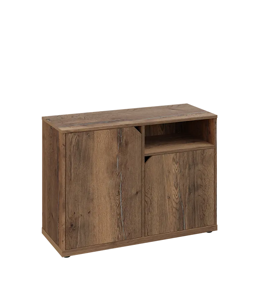 KU2-10DN P skříňka nízká 2-dvéřová, nika, 740x1022x400 mm, provedení pravé, dub halifax cínový