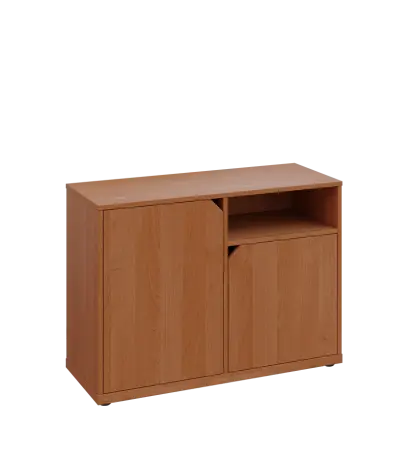 KU2-10DN P skříňka nízká 2-dvéřová, nika, 740x1022x400 mm, provedení pravé, olše jantar