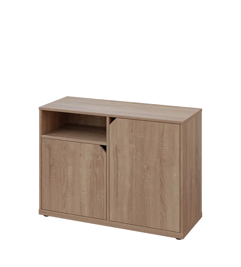 KU2-10DN L skříňka nízká 2-dvéřová, nika, 740x1022x400 mm, provedení levé, dub bardolino