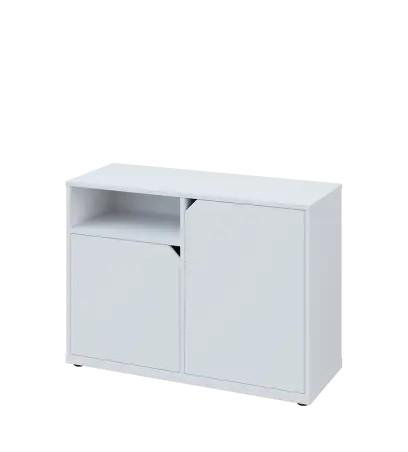 KU2-10DN L skříňka nízká 2-dvéřová, nika, 740x1022x400 mm, provedení levé, bílá