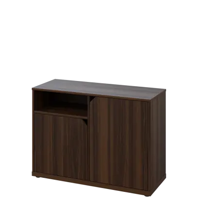 KU2-10DN L skříňka nízká 2-dvéřová, nika, 740x1022x400 mm, provedení levé, ořech královský