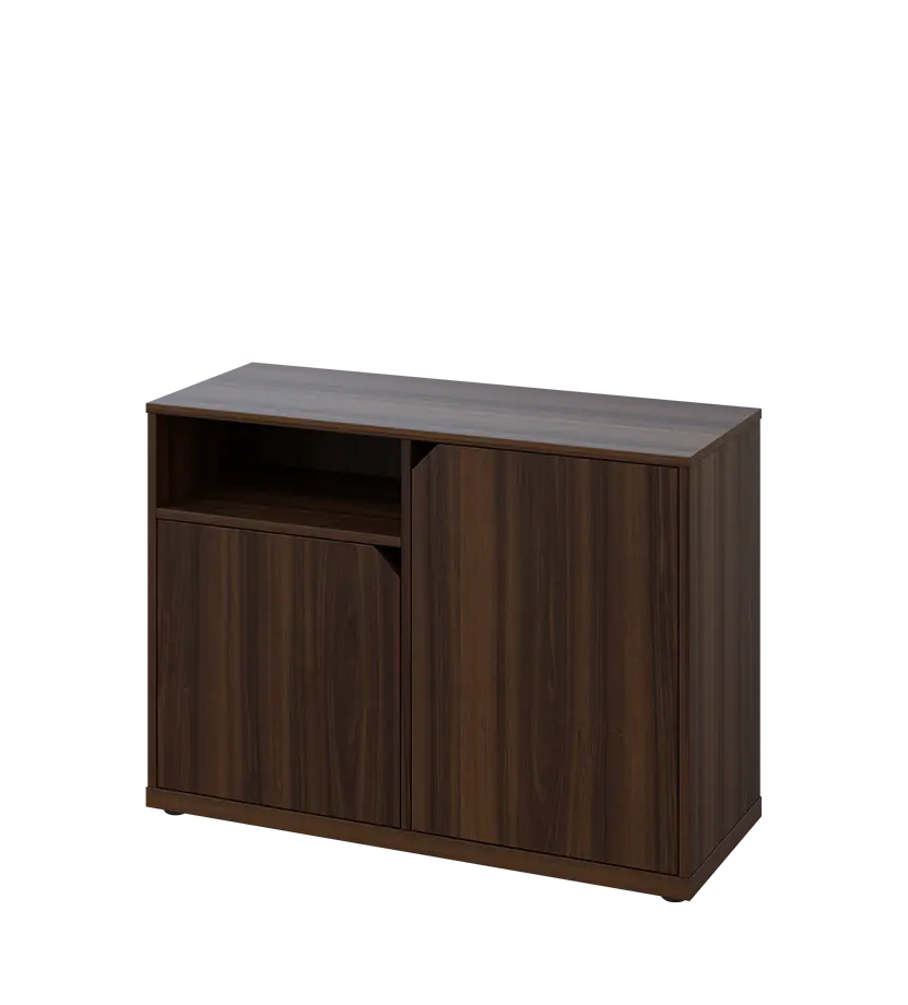 KU2-10DN L skříňka nízká 2-dvéřová, nika, 740x1022x400 mm, provedení levé, ořech královský