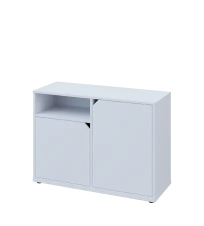 KU2-10DN L skříňka nízká 2-dvéřová, nika, 740x1022x400 mm, provedení levé, bílá sněžná