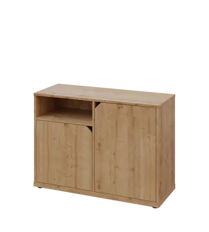 KU2-10DN L skříňka nízká 2-dvéřová, nika, 740x1022x400 mm, provedení levé, dub lite